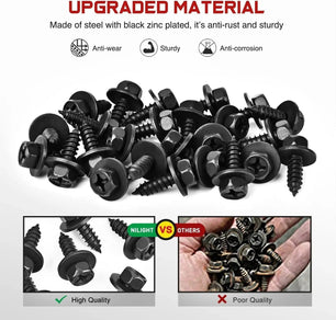 25 Pcs Head 9.8mm Hole 6mm Hex Head Screw Bolt Fit for Bumper Cover Splash Shield Mud Guard Screw Bolt Replacement for Toyota Avalon Camry Corolla Scion Lexus 90159-60498 Nilight