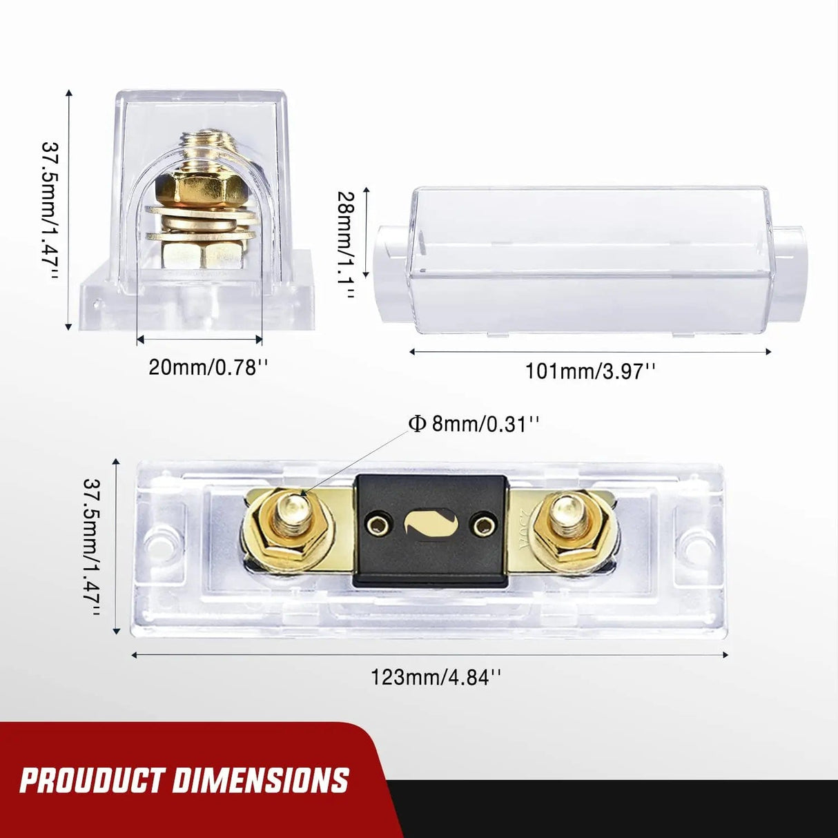 250A ANL Fuse with ANL Fuse Holder Nilight