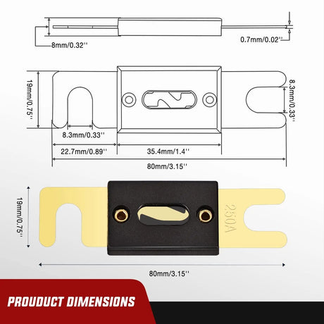 250A ANL Fuse with ANL Fuse Holder Nilight