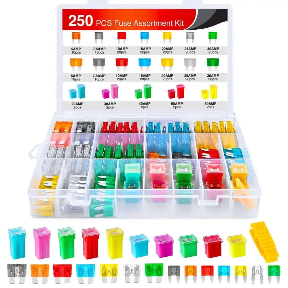 250Pcs Blade Jcase Car Fuse Assortment Kit Nilight