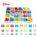 Accessories 272Pcs Standard & Low Profile Mini Blade Fuse Assortment Kit