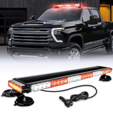 29.5 Inch Roof Top Red White Strobe Lights 56LED Hazard Emergency Warning Light Bar Magnetic Mount Nilight