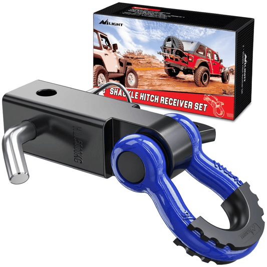 2 Inch Shackle Hitch Receiver 3/4 Inch D Ring Kit Blue