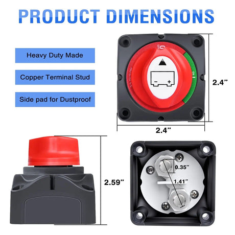 2Pcs 12V-48V DC Battery Disconnect Switch Nilight