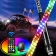 2Pcs 2FT Spiral Antenna Led Whip Light RF Remote Control | 8.6FT Wire 5Pin Switch Nilight