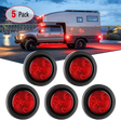 Trailer Light 2" Red Round Side Marker Light (5 Pcs)