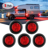 Trailer Light 2" Red Round Side Marker Light (5 Pcs)