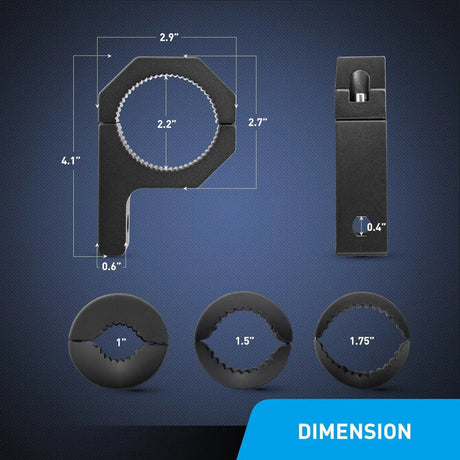 Mounting Accessory Horizontal Bar Clamp Mount Bracket Kits 1"/1.5"/1.75"/2" (4 Pairs)