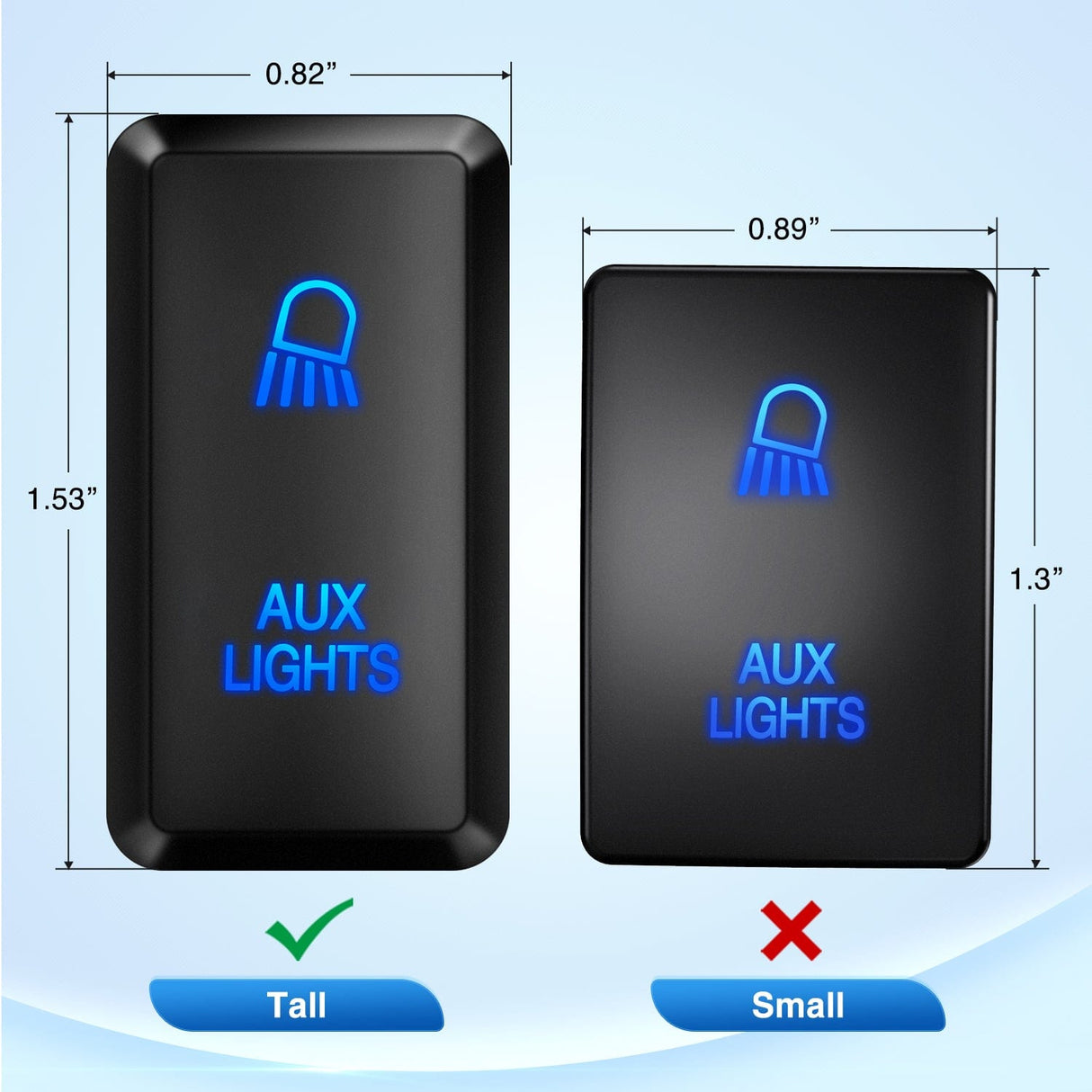 Toyota AUX Lights Push Button Switch 12V ON Off Switch with Connector Wire Kit Nilight