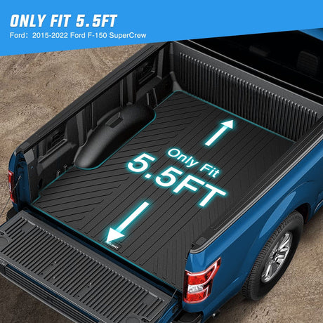 5.5ft Rubber Short Bed For 2015 2016 2017 2018 2019 2020 2021 2022 Ford F150 SuperCrew Cab Nilight