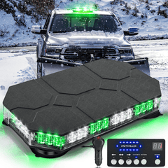 42 Leds Roof Top Green White Emergency Strobe Light Control Panel Magnetic Mount