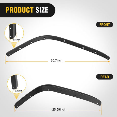 Fender Flares Extensions Set Compatible with 2018-2024 Wrangler JL and JLU Unlimited 2/4 Doors (Only for Low Wheel Arches) Nilight