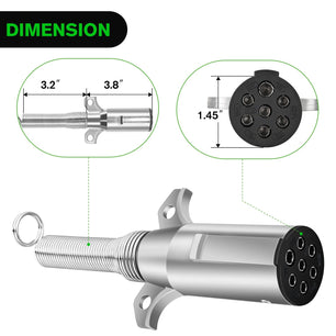 7-Way Roumd Plug W/Spring Guard Male Plug Nilight