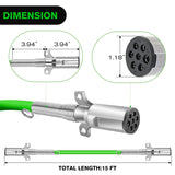 15ft 7 Way to 6 Way Trailer Plug Adapter Nilight