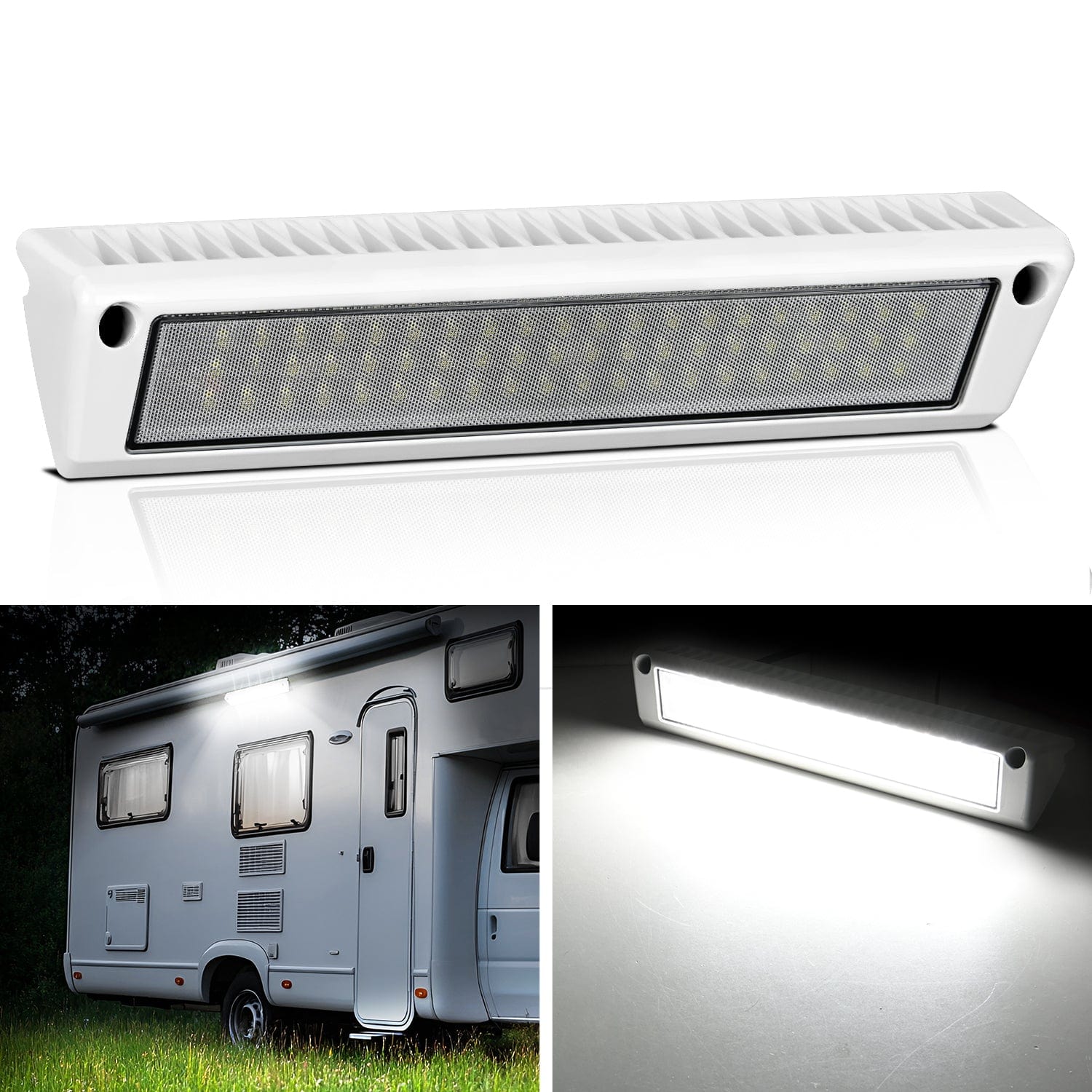 RV Exterior Light 13 Inch White Beam Porch Lights White Aluminum Nilight