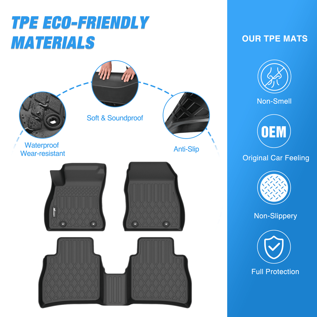 TPE Floor Mats for Nissan Sentra 2014 2015 2016 2017 2018 2019 Nilight