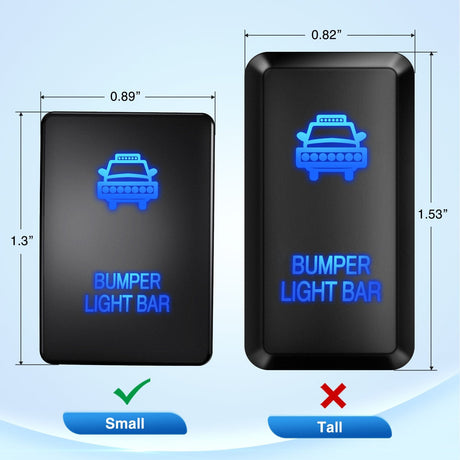 Toyota Bumper Light Bar Push Button Square Switch 12V ON Off Switch with Connector Wire Kit Nilight