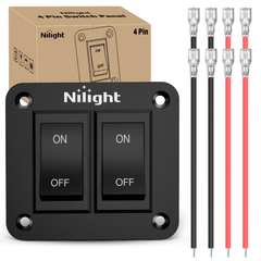 2 Gang ON-Off Switch Panel 12V 20A  4 PIN DPST Toggle Switch