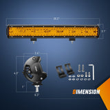 20 Inch Amber 420W Led Light Bar with Wiring Harness Kit-1 Leads Nilight