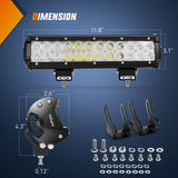 12Inch 72W Led Light Bars 2Pcs 18W Led Pods with Wiring Harness Kit-3 Leads Nilight