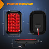 4 Pcs 5 X 3 Inch 24 Led Red Rectangular Trailer Tail Light Nilight