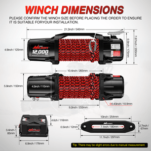 12000 lb ATV/UTV Electric Winch Kit With Synthetic Rope 3-IN-1 Smart Remote Nilight