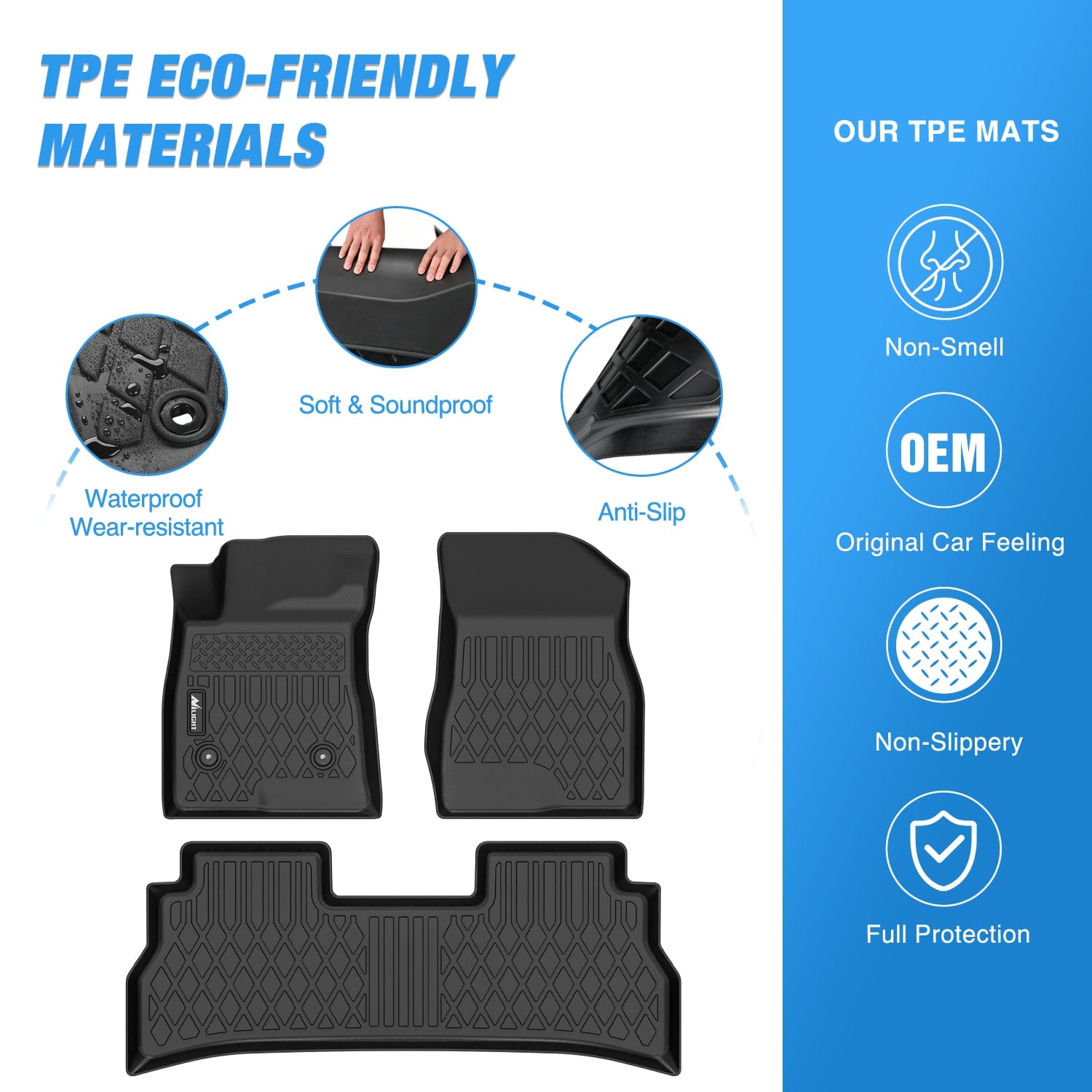 TPE Floor Mats for Chevy Trax Buick Envista 2024 2025 Nilight