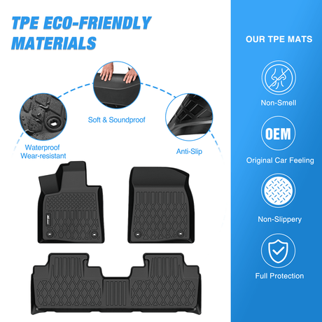 TPE Floor Mats for Lexus RX RX350 RX450h 2016-2022 / Lexus RXL RX350L RX450hL 2018-2022 Nilight