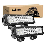 LED Light Bar 12" 72W 4900LM Double Row Spot/Flood LED Light Bars (Pair)