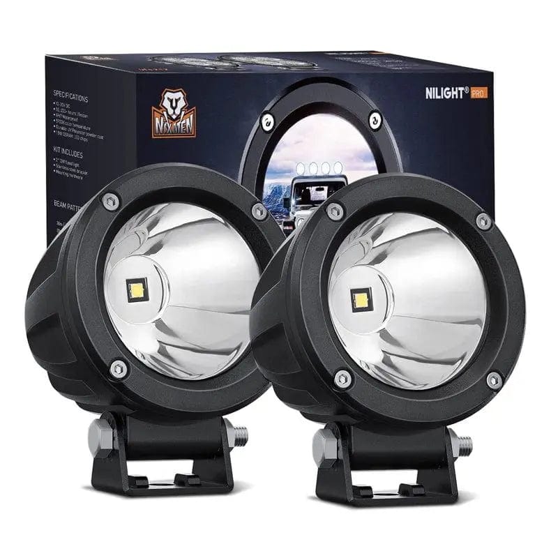 3 Inch 10W 1065LM Spot Round Built-in EMC LED Work Lights (Pair) Nilight