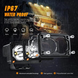 3 Inch 10W 2360LM Amber Spot Built-in EMC LED Work Lights (Pair) Nilight