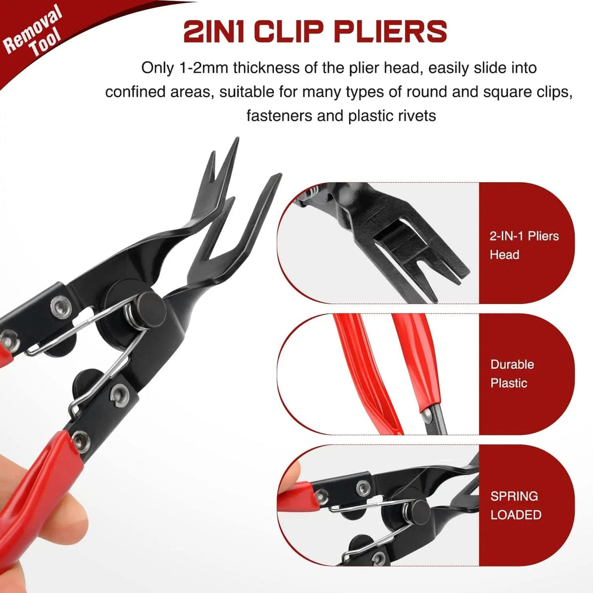 3 Pcs Auto Trim Removal Tool Red Nilight