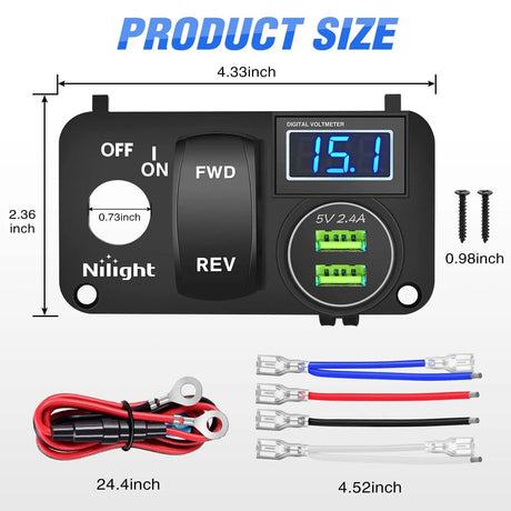 3 in 1 Multifunctional Integrated Switch Console Panel Nilight