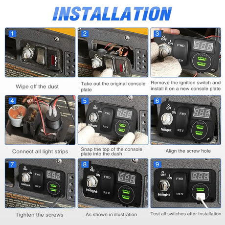 3 in 1 Multifunctional Integrated Switch Console Panel Nilight