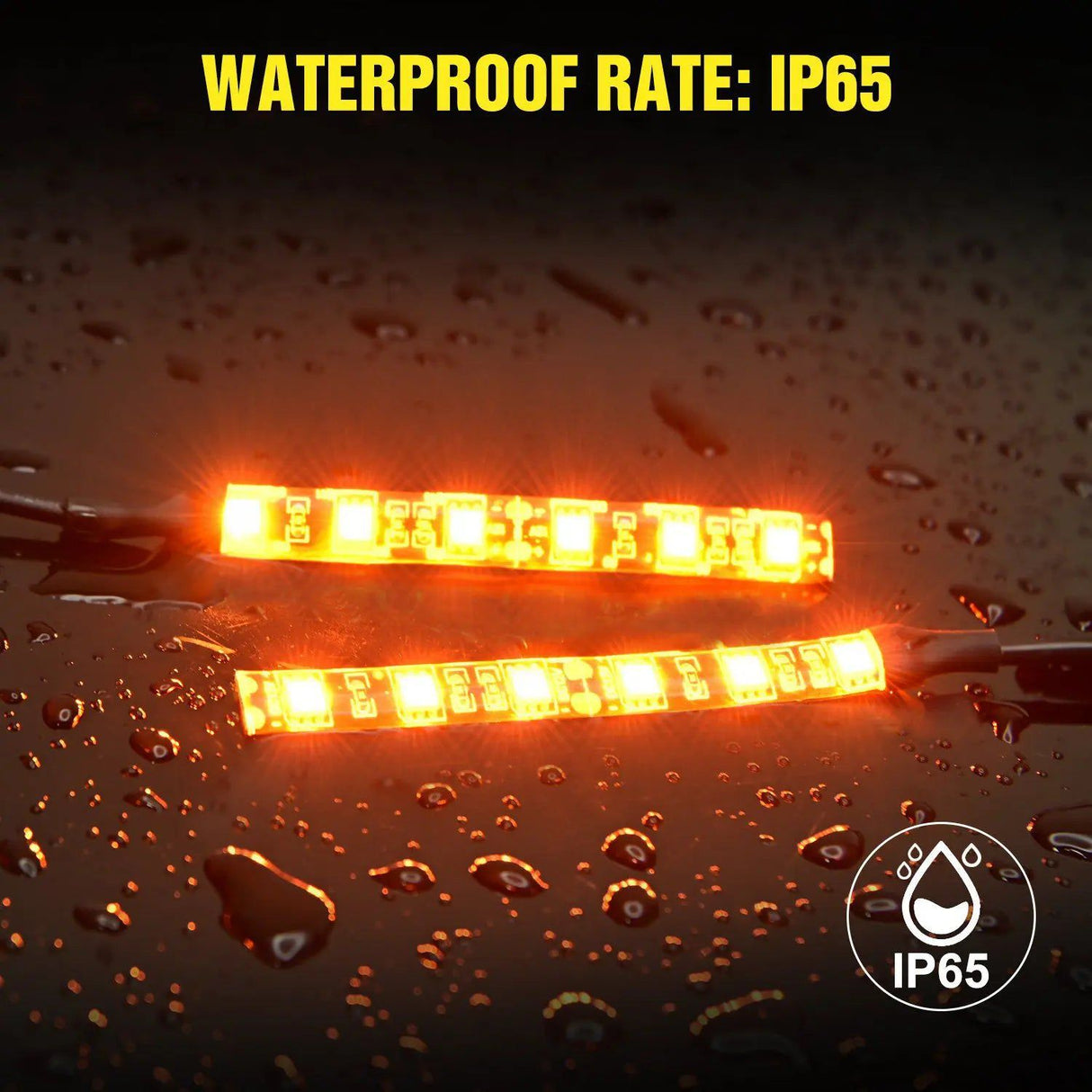 Trailer Light 3.5" 6-5050-SMD Amber LED Light Strip 2PCS