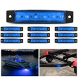 3.8 Inch 6 LEDs Blue Side Marker Lights (10 Pcs) Nilight