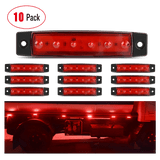 Trailer Light 3.8” 6 LEDs Red Side Marker Lights (10 Pcs)