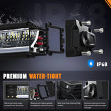 30 inch 120W 13000LM Slim Anti-Glare DRL Spot Flood Led Light Bar | 16AWG DT Wire Nilight