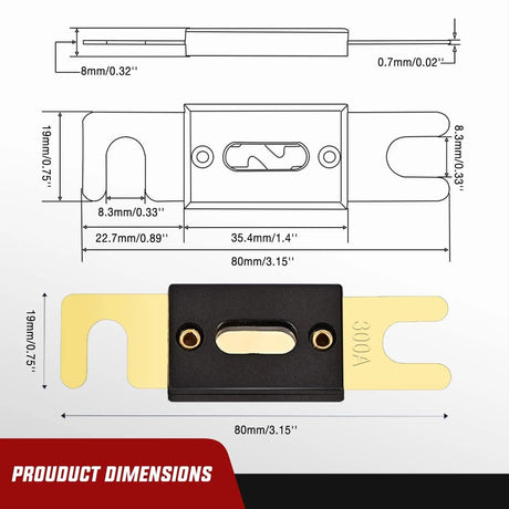 300A ANL Fuse with ANL Fuse Holder Nilight