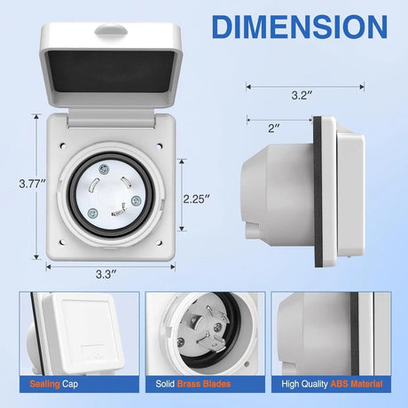 30AMP Shore Power Inlet Receptacle Locking Ring Nilight