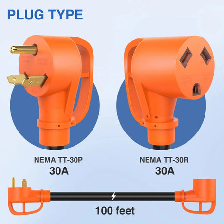 30Amp RV 100FT Extension Cord Drag Tool Nilight