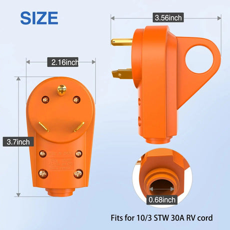 30Amp RV Replacement Male Plug Nilight