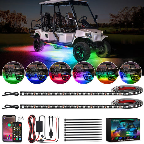 2Pcs Golf Cart Underglow Light Kit for EZGO Yamaha Club Car Nilight