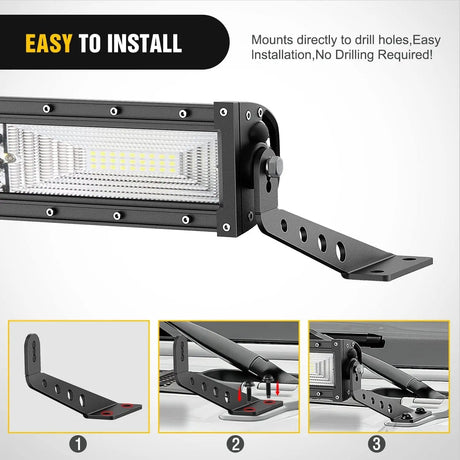 32 Inch Straight LightBar Hood Mounts For 2018-2023 Jeep Wrangler JL JLU 2020-2023 Gladiator JT Nilight