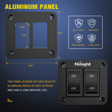 2 Gang ON-Off Switch Panel 12V 20A  4 PIN DPST Toggle Switch Nilight