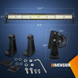 33 Inch 256LED Chips Triple Row Curved Spot Flood LED Light Bar Nilight