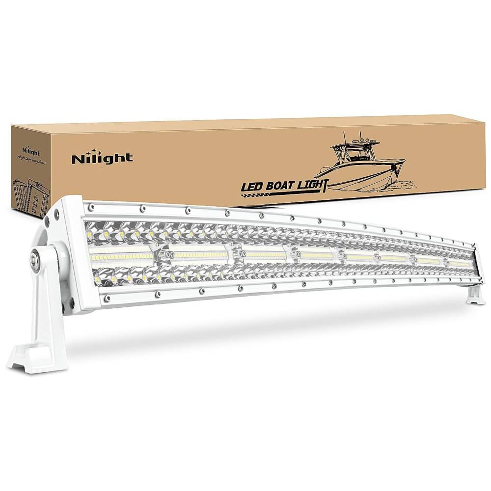 33" 768W Spot Flood Combo White Case Led Light Bar Nilight