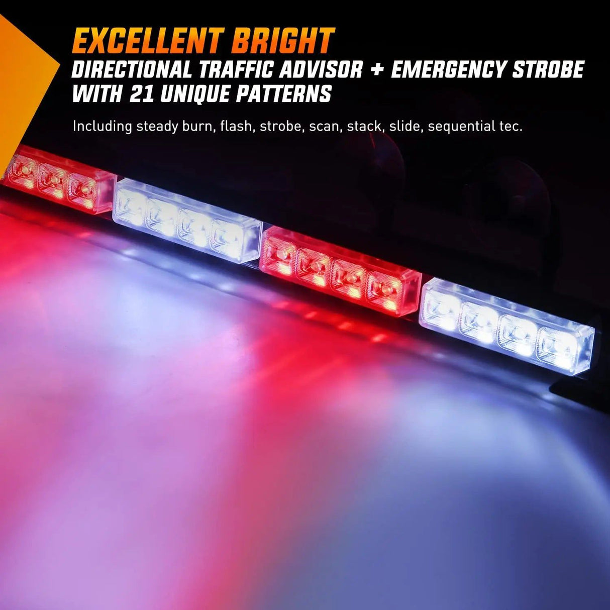 led strobe light 35" 32 Leds Traffic Advisor Strobe Red White Light Bar