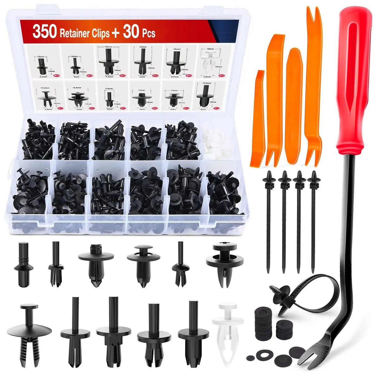 380 Pcs Car Retainer Clips & Fastener Remover Nilight