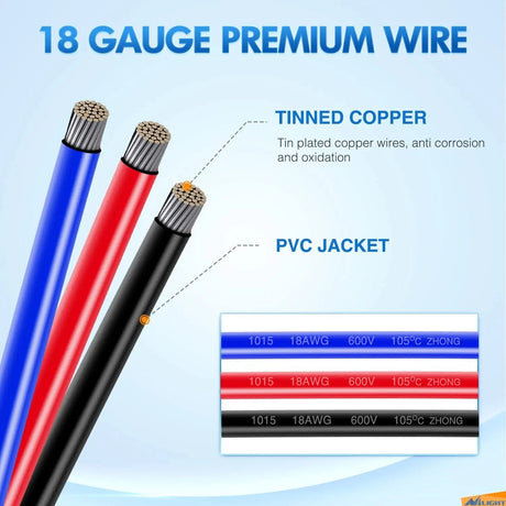 3Pin Electrical Wire Connectors Male and Female Plug Nilight